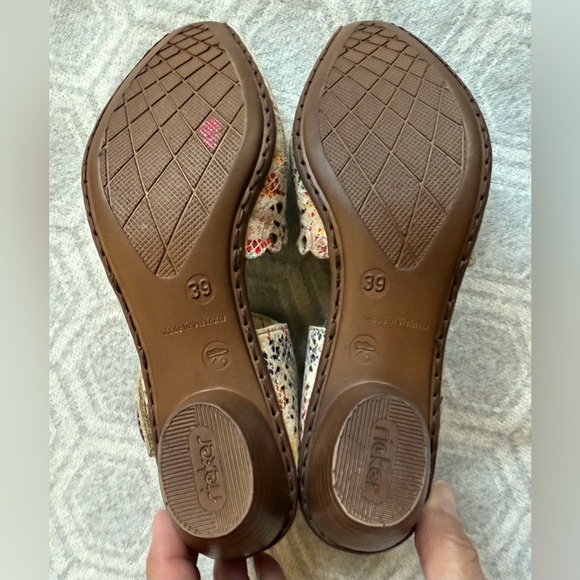 RIEKER Mirjam 53 Mary Jane Leather Pumps Beige Multi Women’s EU 39 / US 8 - Picture 10 of 16